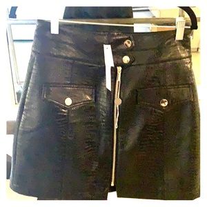 Tags attached, faux leather, croc print mini skirt